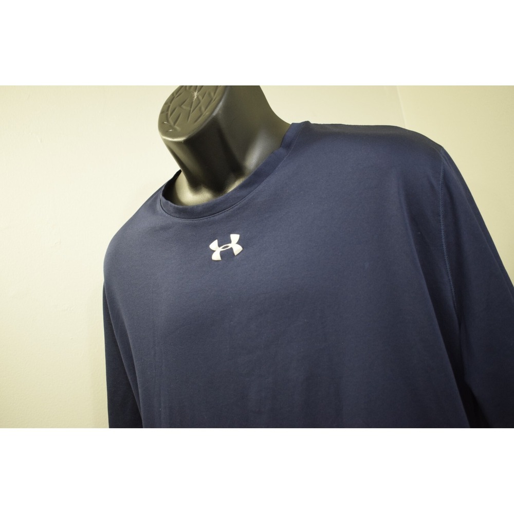 Under Armour Gym Shirt Blue HeatGear Loose Short Sleeve Mens Size 2XL XXL